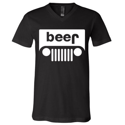 Adult Beer Funny Upside Down Logo V-Neck T-Shirt