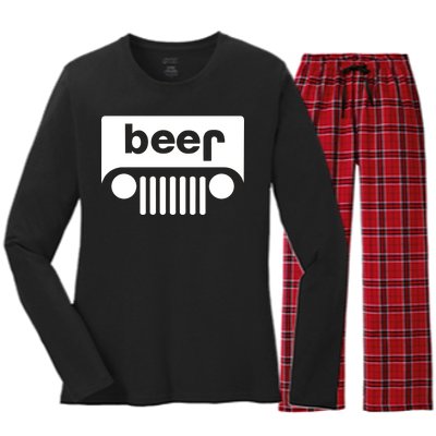 Adult Beer Funny Upside Down Logo Women's Long Sleeve Flannel Pajama Set 