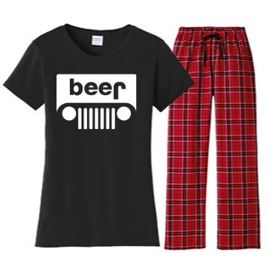 Adult Beer Funny Upside Down Logo Women's Flannel Pajama Set