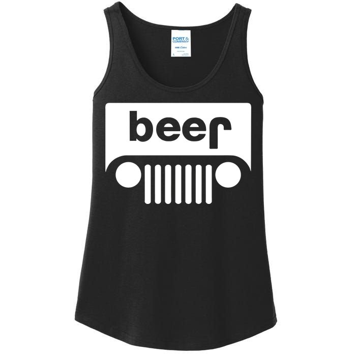 Adult Beer Funny Upside Down Logo Ladies Essential Tank