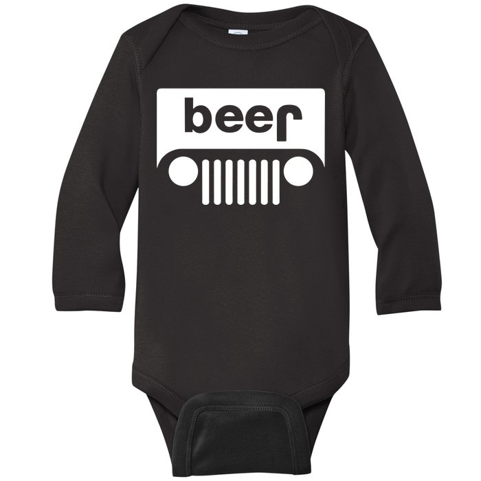 Adult Beer Funny Upside Down Logo Baby Long Sleeve Bodysuit