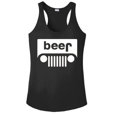 Adult Beer Funny Upside Down Logo Ladies PosiCharge Competitor Racerback Tank