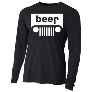 Adult Beer Funny Upside Down Logo Cooling Performance Long Sleeve Crew