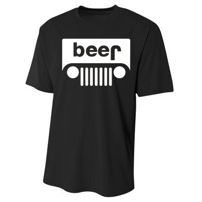 Adult Beer Funny Upside Down Logo Performance Sprint T-Shirt