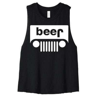 Adult Beer Funny Upside Down Logo Women's Racerback Cropped Tank