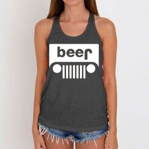 Adult Beer Funny Upside Down Logo Women's Knotted Racerback Tank