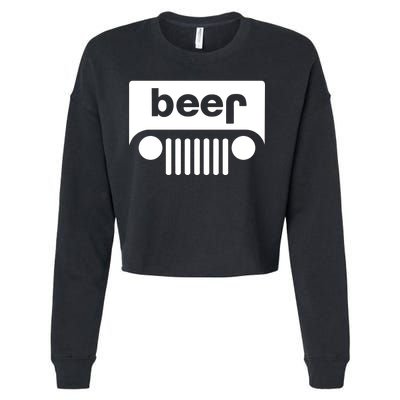 Adult Beer Funny Upside Down Logo Cropped Pullover Crew