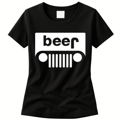 Adult Beer Funny Upside Down Logo Womens T-Shirt