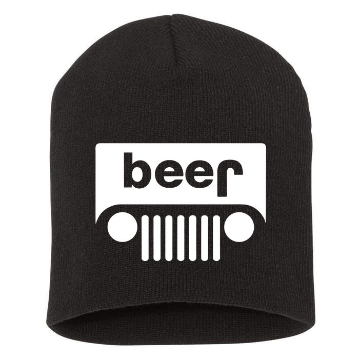 Adult Beer Funny Upside Down Logo Short Acrylic Beanie