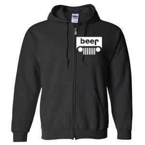 Adult Beer Funny Upside Down Logo Full Zip Hoodie