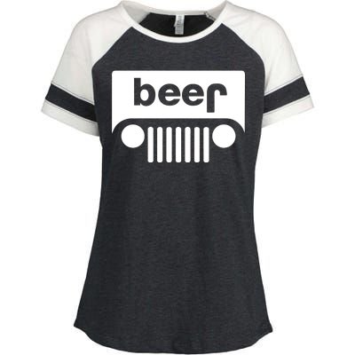 Adult Beer Funny Upside Down Logo Enza Ladies Jersey Colorblock Tee