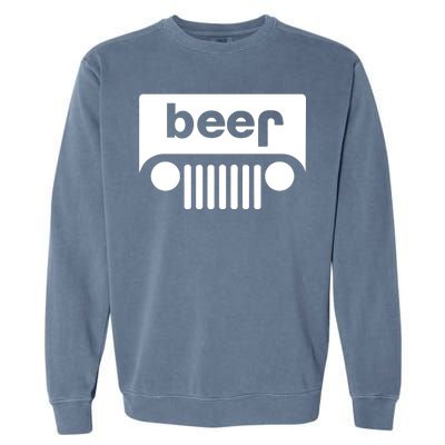 Adult Beer Funny Upside Down Logo Garment-Dyed Sweatshirt