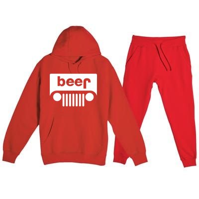 Adult Beer Funny Upside Down Logo Premium Hooded Sweatsuit Set