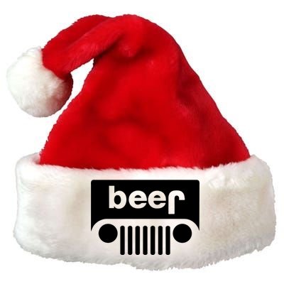 Adult Beer Funny Upside Down Logo Premium Christmas Santa Hat