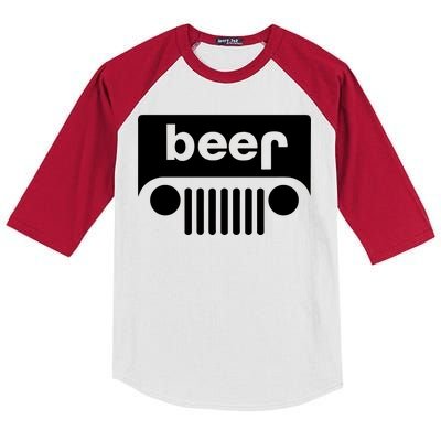 Adult Beer Funny Upside Down Logo Kids Colorblock Raglan Jersey