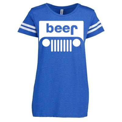 Adult Beer Funny Upside Down Logo Enza Ladies Jersey Football T-Shirt