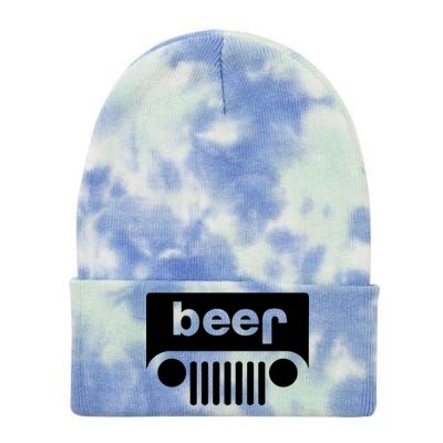 Adult Beer Funny Upside Down Logo Tie Dye 12in Knit Beanie