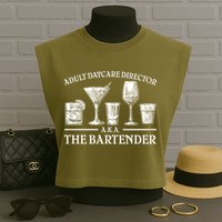 Adult Daycare Director AKA The Bartender Garment-Dyed Women's Muscle Tee