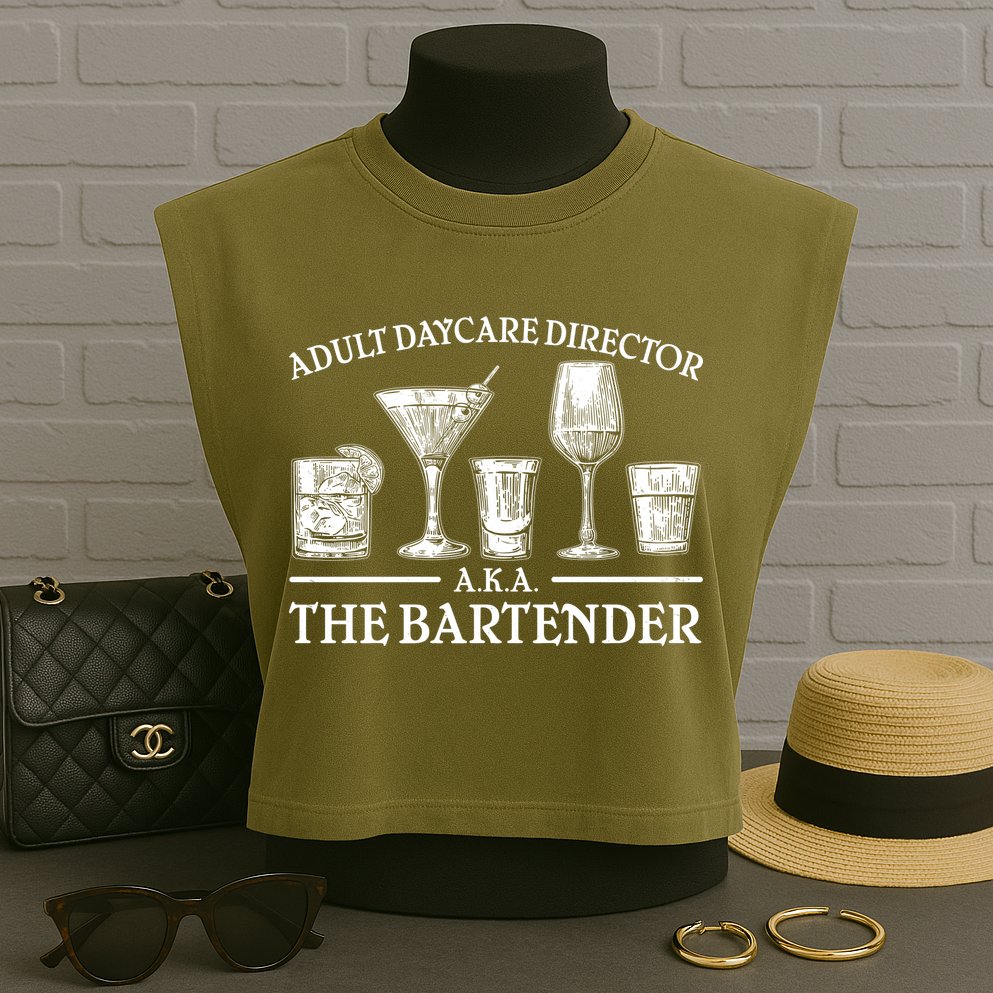 Adult Daycare Director AKA The Bartender Garment-Dyed Women's Muscle Tee