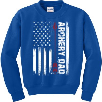 Archery Dad Vintage Usa Red White Flag Cute Gift Kids Sweatshirt