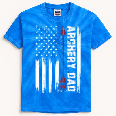 Archery Dad Vintage Usa Red White Flag Cute Gift Kids Tie-Dye T-Shirt