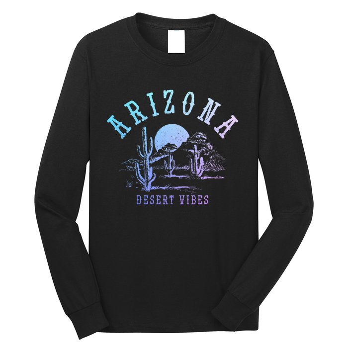 Arizona Desert Vibes Az Pride Cactus Vintage Long Sleeve Shirt