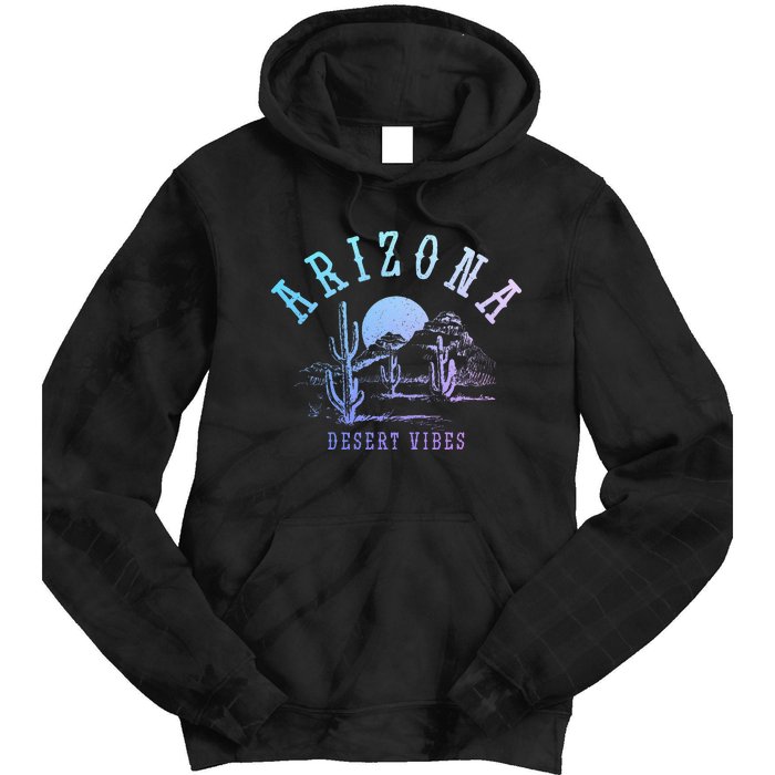 Arizona Desert Vibes Az Pride Cactus Vintage Tie Dye Hoodie