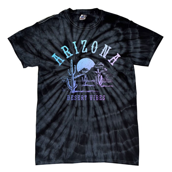 Arizona Desert Vibes Az Pride Cactus Vintage Tie-Dye T-Shirt