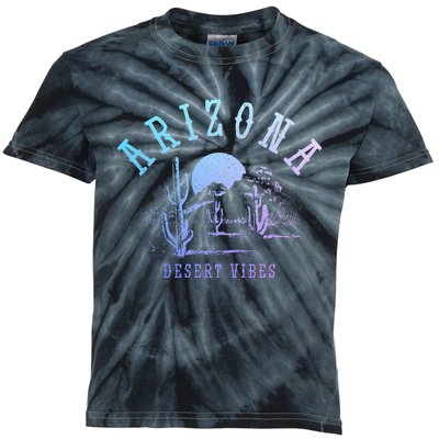 Arizona Desert Vibes Az Pride Cactus Vintage Kids Tie-Dye T-Shirt