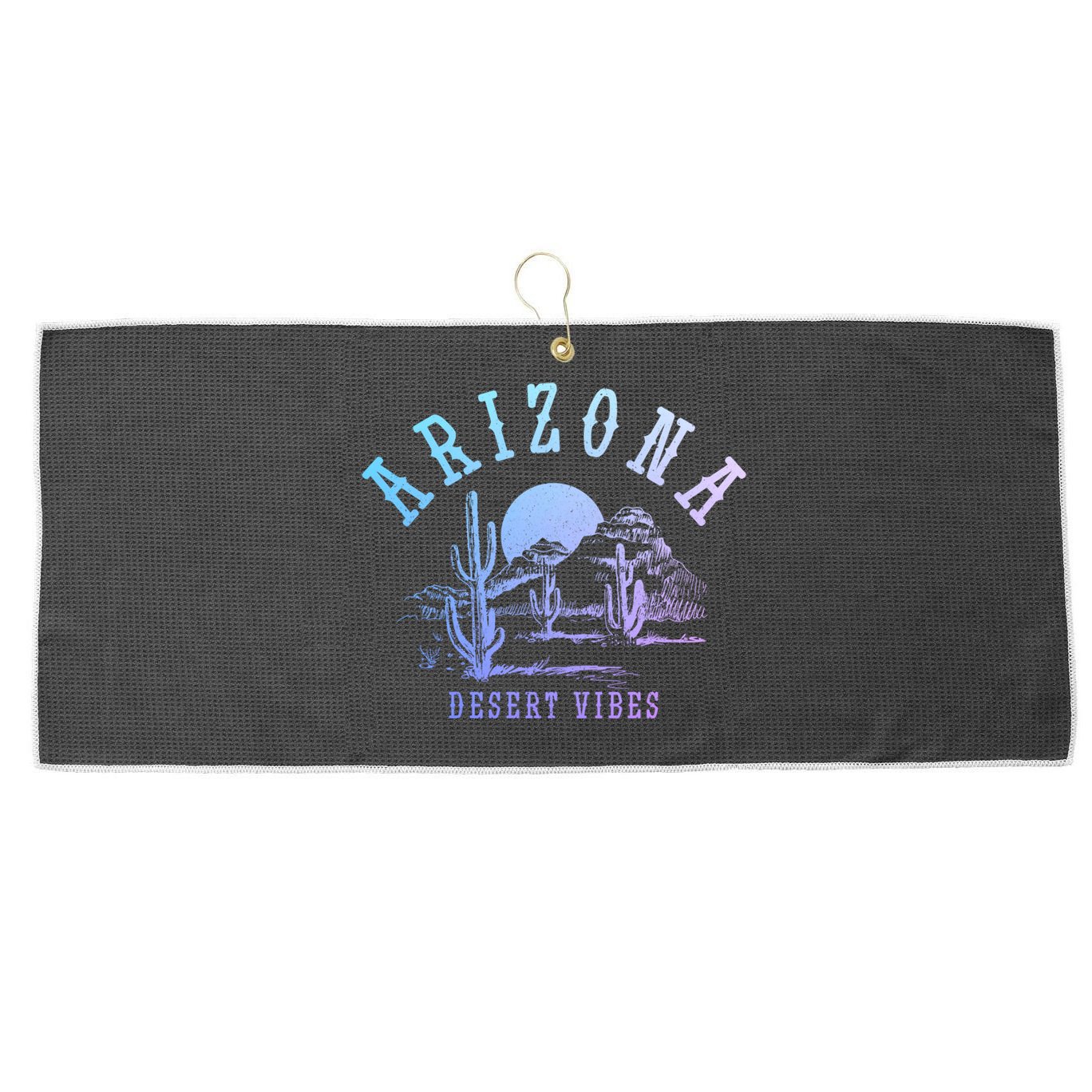 Arizona Desert Vibes Az Pride Cactus Vintage Gift Large Microfiber Waffle Golf Towel