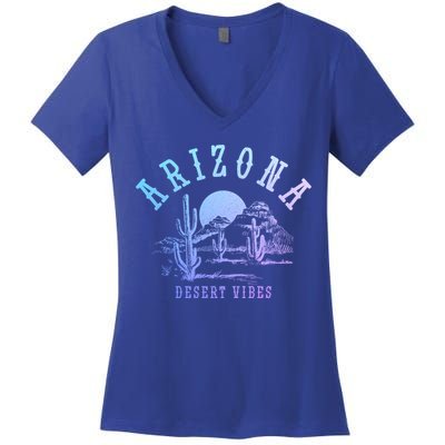 Arizona Desert Vibes Az Pride Cactus Vintage Gift Women's V-Neck T-Shirt