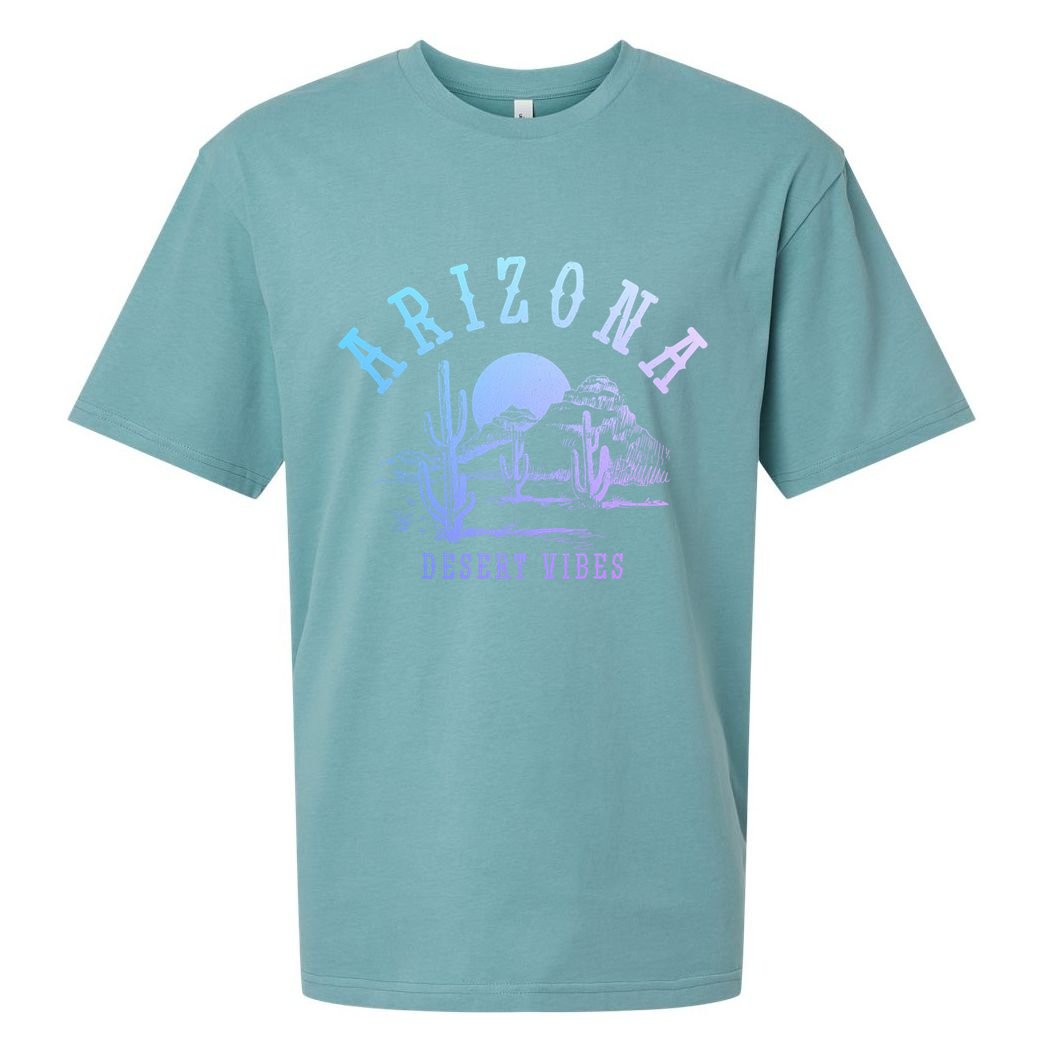 Arizona Desert Vibes Az Pride Cactus Vintage Gift Sueded Cloud Jersey T-Shirt