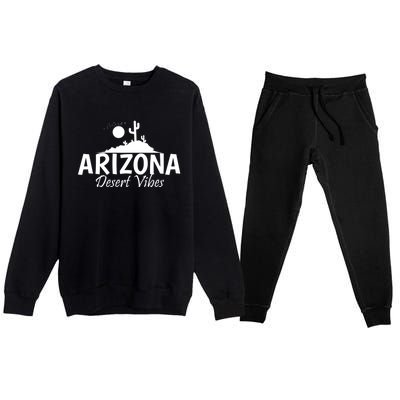 Arizona Desert Vibes Usa America Gift Premium Crewneck Sweatsuit Set