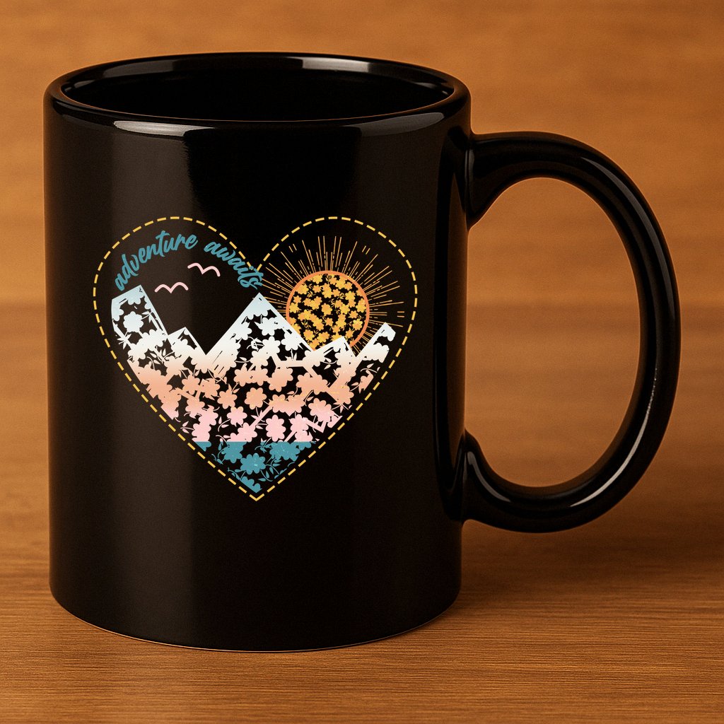 Adventure Awaits Nature Cute Wilderness 11oz C Handle Ceramic Mug