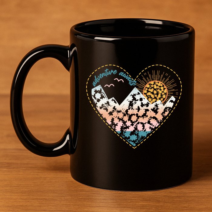 Adventure Awaits Nature Cute Wilderness 11oz C Handle Ceramic Mug