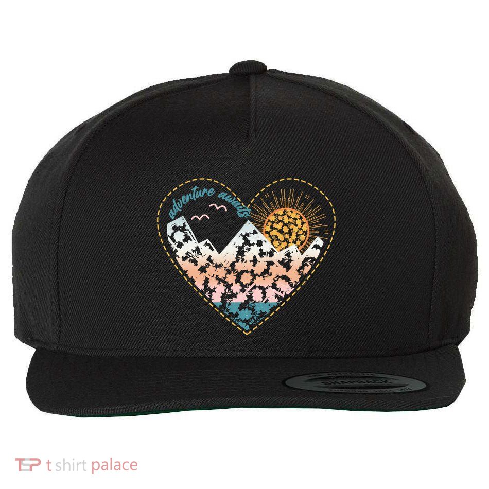 Adventure Awaits Nature Cute Wilderness Wool Snapback Cap