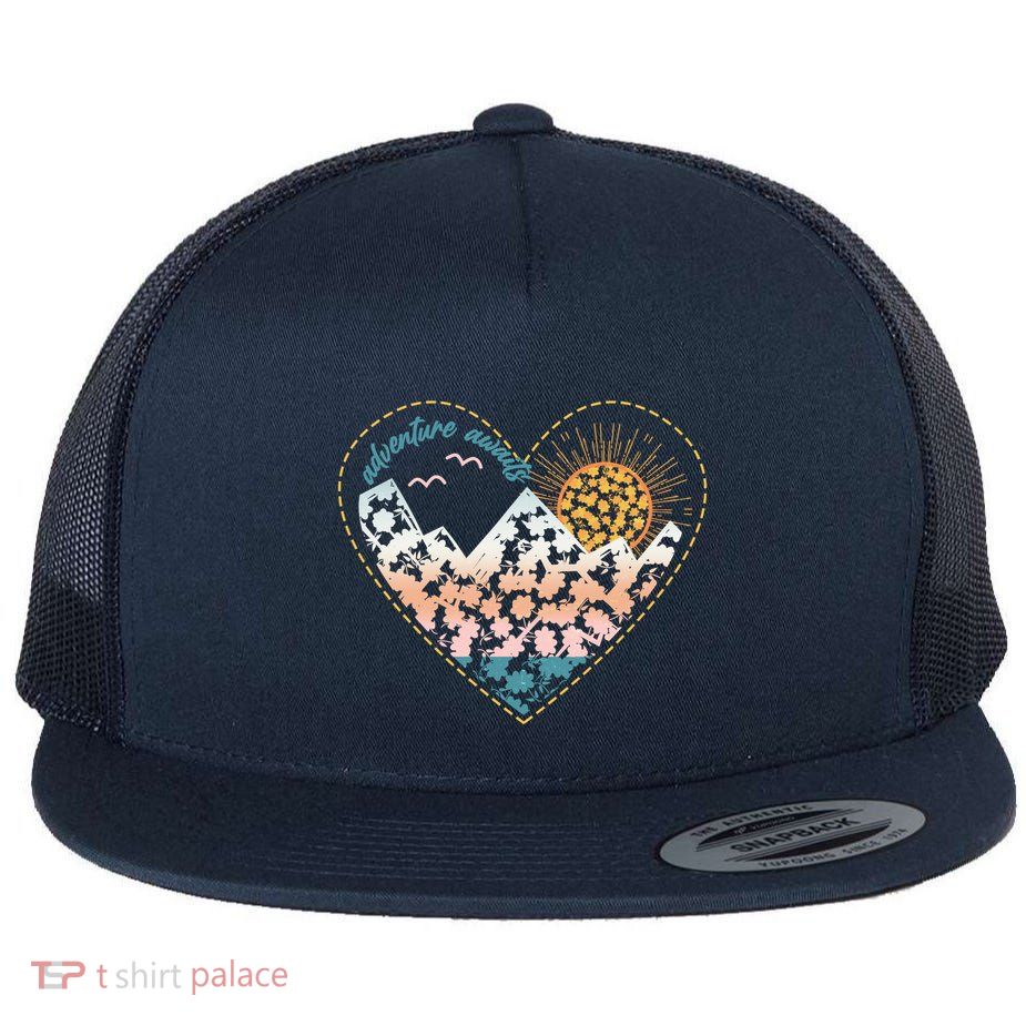 Adventure Awaits Nature Cute Wilderness Flatbill Hat