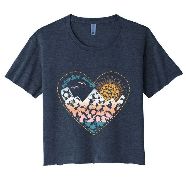 Adventure Awaits Nature Cute Wilderness Crop Top