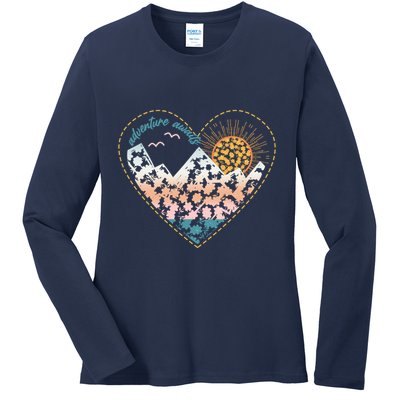 Adventure Awaits Nature Cute Wilderness Ladies Long Sleeve Shirt
