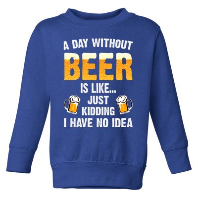 A Day Without Beer Is Like Just Ding I Have No Idea Tee Cool Gift Toddler Sweatshirt