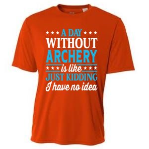 A Day Without Archery Funny Archery Gift Cooling Performance Crew T-Shirt