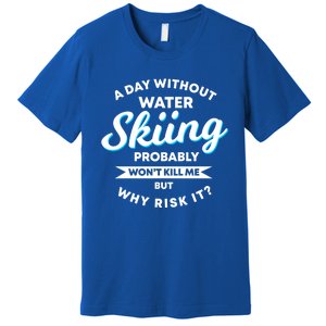 A Day Without Water Skiing Funny Weekend Waterskiing Gift Premium T-Shirt