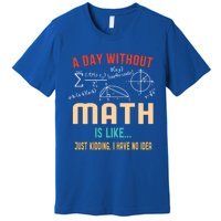 A Day Without Math Is Like Math Student Math Teacher Gift Premium T-Shirt