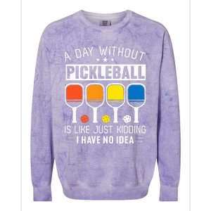 A Day Without Pickleball Colorblast Crewneck Sweatshirt