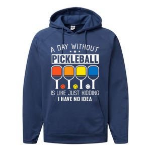 A Day Without Pickleball Performance Fleece Hoodie