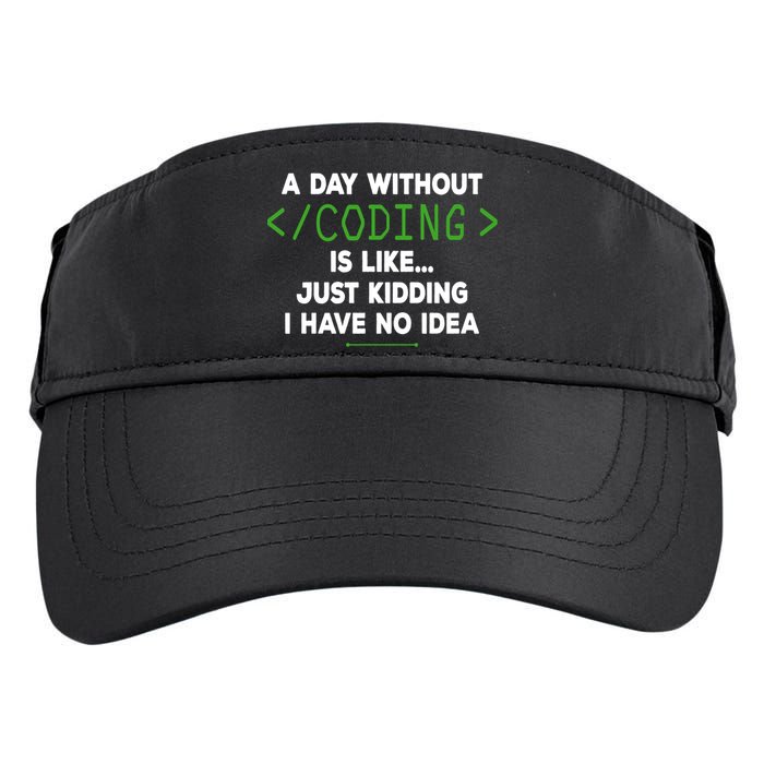 A Day Without Coding Funny Computer Programmer Coder Gift Adult Drive Performance Visor