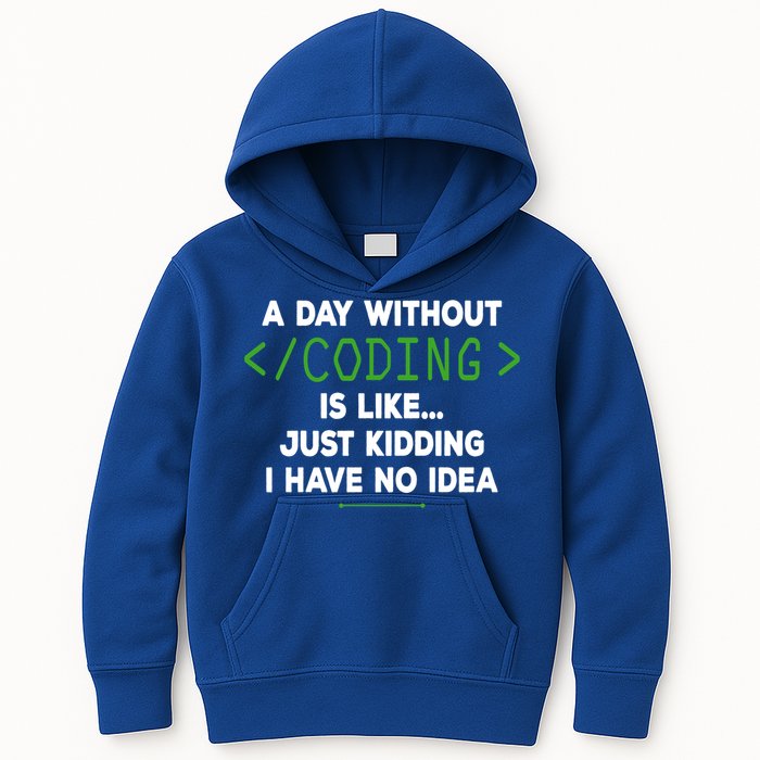 A Day Without Coding Funny Computer Programmer Coder Gift Kids Hoodie