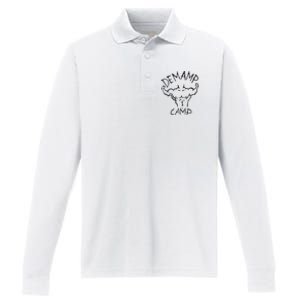 Adam Devine Workaholic Demamp Camp Performance Long Sleeve Polo