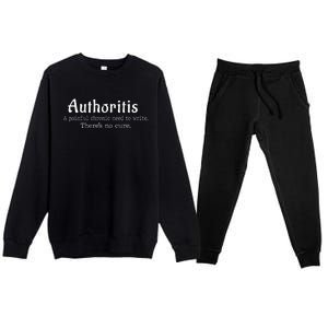 Author Definition Writer Author Editor Premium Crewneck Sweatsuit Set