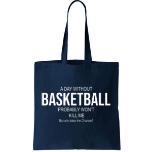 A Day Without Basketball Tote Bag